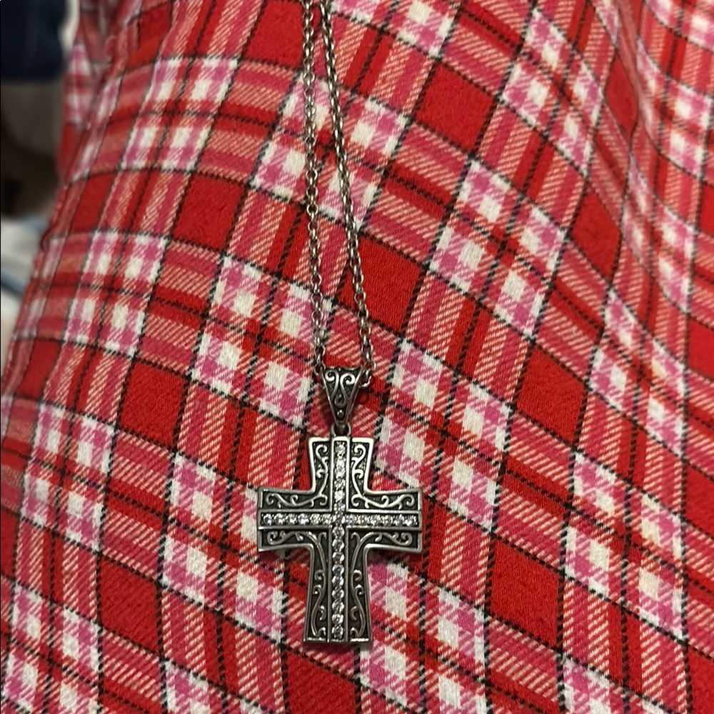 Silver Cross Pendant Necklace